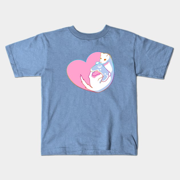 Pink Ferret Game Kids T-Shirt by etherElric